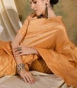 timeless cream banarasi art silk saree with weaving work 