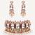 Gold plated red stone kundan necklace set
