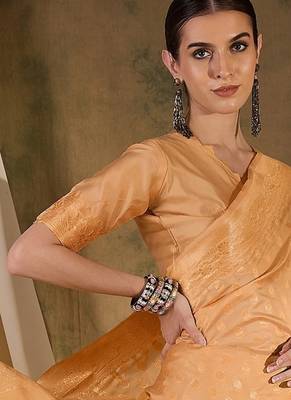 timeless cream banarasi art silk saree with weaving work  3