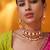 Gold plated red stone kundan necklace set
