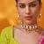 Gold plated red stone kundan necklace set