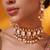 Gold plated red stone kundan necklace set