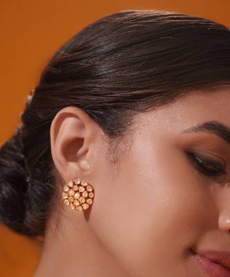 Gold plated kundan necklace set 5