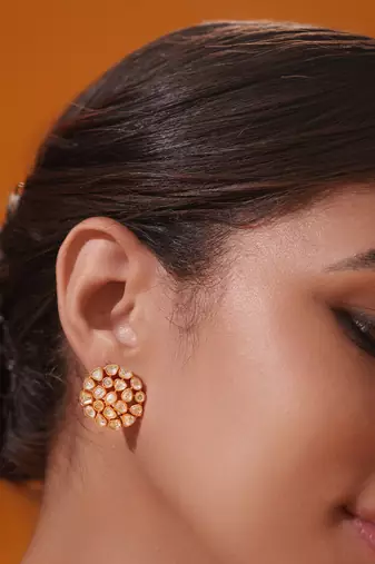 Gold plated kundan necklace set
