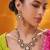 Gold plated green stone kundan necklace set