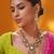 Gold plated green stone kundan necklace set