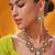 Gold plated green stone kundan necklace set