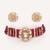 Gold plated red stone kundan necklace set