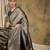 stylish grey banarasi art silk saree with weaving work 