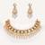 Gold plated green stone kundan necklace set