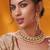 Gold plated green stone kundan necklace set
