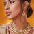 Gold plated green stone kundan necklace set