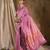 delicate baby pink banarasi art silk saree with weaving work 