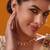 Gold plated kundan necklace set