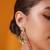 Gold plated green stone kundan necklace set
