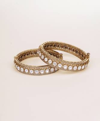 Gold plated kundan bangles 1