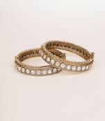 Gold plated kundan bangles