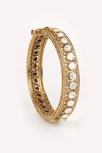 Gold plated kundan bangles