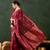 women's red jacquard silk weaving saree     radiant red royalty
