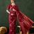 women's red jacquard silk weaving saree     radiant red royalty