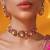 Gold plated red stone kundan necklace set