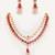 Gold plated red stone kundan necklace set
