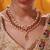 Gold plated red stone kundan necklace set