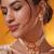 Gold plated red stone kundan necklace set