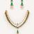 Gold plated green stone kundan necklace set