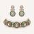 Gold plated green stone kundan necklace set