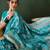 women's teal soft banarasi art silk weaving saree     timeless teal banarasi