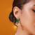 Gold plated green stone kundan necklace set