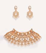 Gold plated kundan necklace set