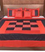 Polysilk Embroidered Bed Cover Set