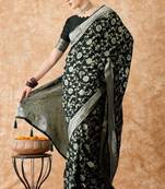 elegant black banarasi art silk saree with intricate weaving 