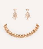Gold plated kundan necklace set