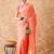 stylish peach banarasi art silk saree with weaving detailing 