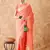 stylish peach banarasi art silk saree with weaving detailing 