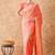 stylish peach banarasi art silk saree with weaving detailing 
