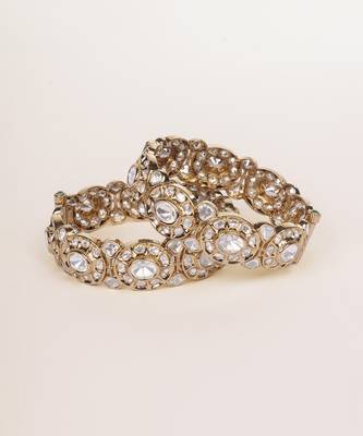 Gold plated kundan bangles 1