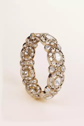 Gold plated kundan bangles