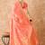 stylish peach banarasi art silk saree with weaving detailing 