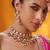 Gold plated pink stone kundan necklace set