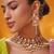 Gold plated pink stone kundan necklace set