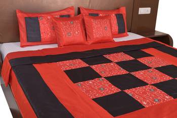 Polysilk Embroidered Bed Cover Set 4
