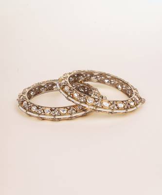 Gold plated kundan bangles 1