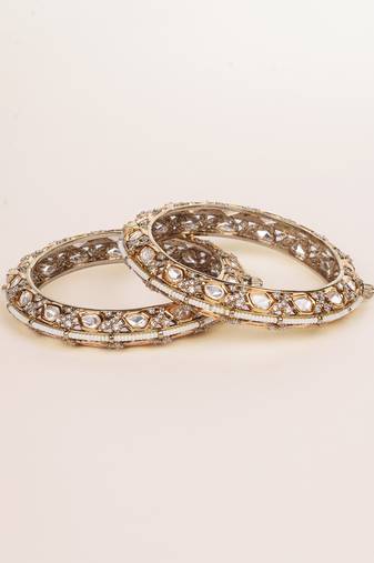 Gold plated kundan bangles