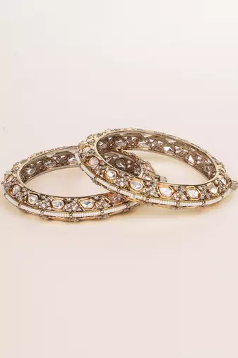 Gold plated kundan bangles