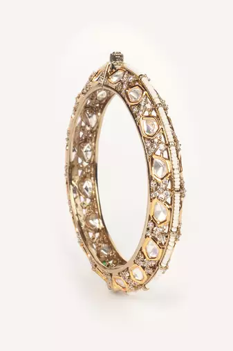 Gold plated kundan bangles