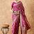 magenta banarasi art silk saree for women with rich weaving 